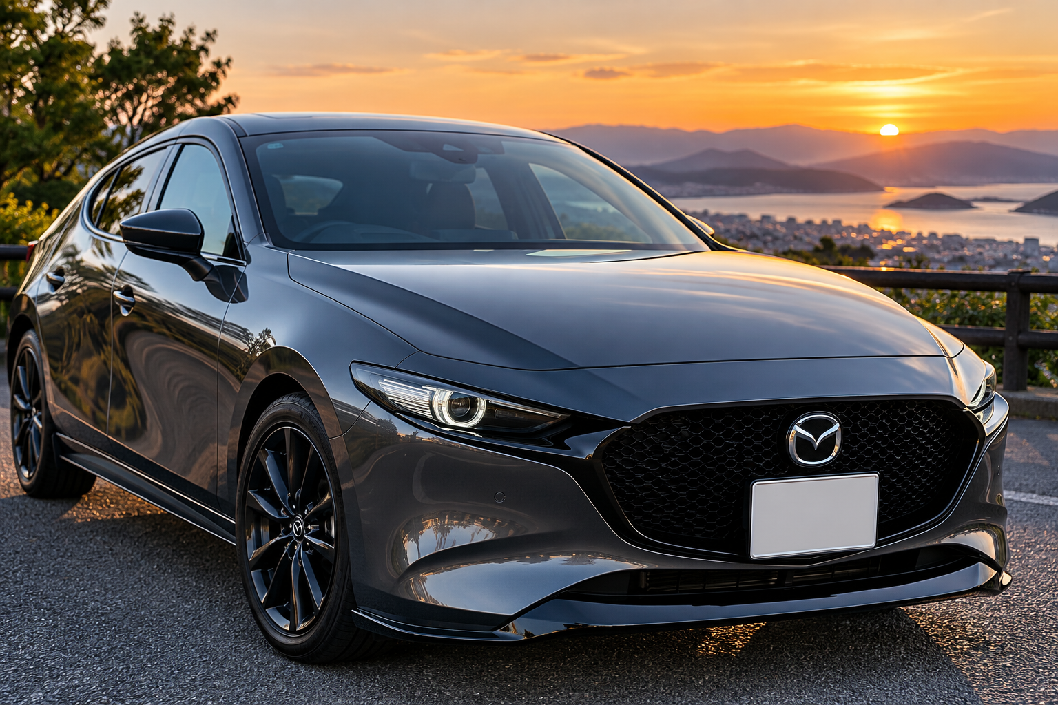 マシーングレーのMAZDA3ファストバック(AI生成イメージ)